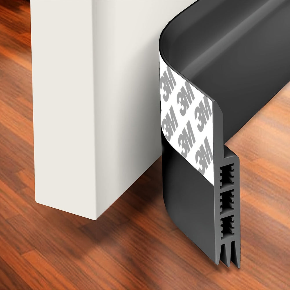 Premium Silicone Door Draft Stopper - Strong Adhesive Door Sweep for Sound Insulation & Energy Efficiency