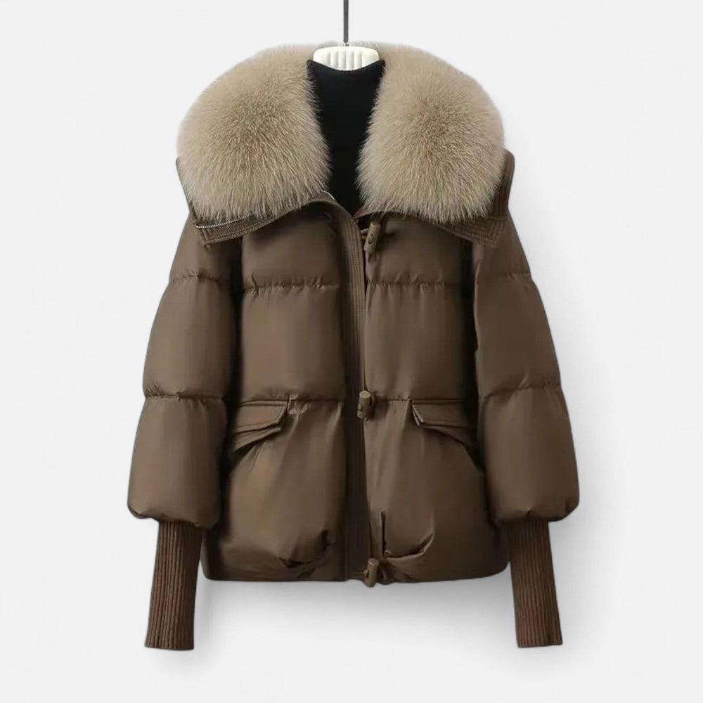 Women's relaxed puffer jacket, view 1