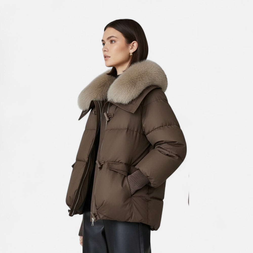Women's relaxed puffer jacket, view 2