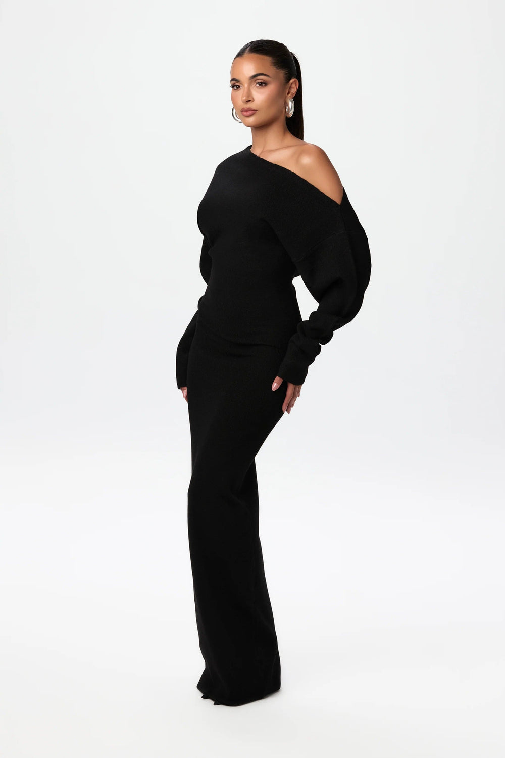 Women's Relaxed Fit Off-Shoulder Knit Dress - Casual Summer Fashion, Comfortable & Stylish