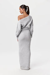 Women's Relaxed Fit Off-Shoulder Knit Dress - Casual Summer Fashion, Comfortable & Stylish
