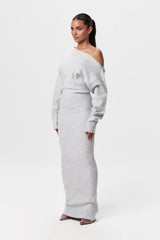 Women's Relaxed Fit Off-Shoulder Knit Dress - Casual Summer Fashion, Comfortable & Stylish