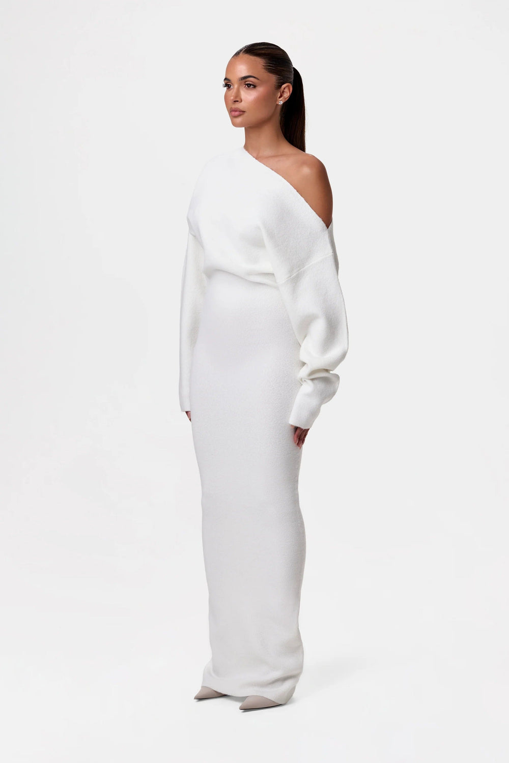 Women's Relaxed Fit Off-Shoulder Knit Dress - Casual Summer Fashion, Comfortable & Stylish