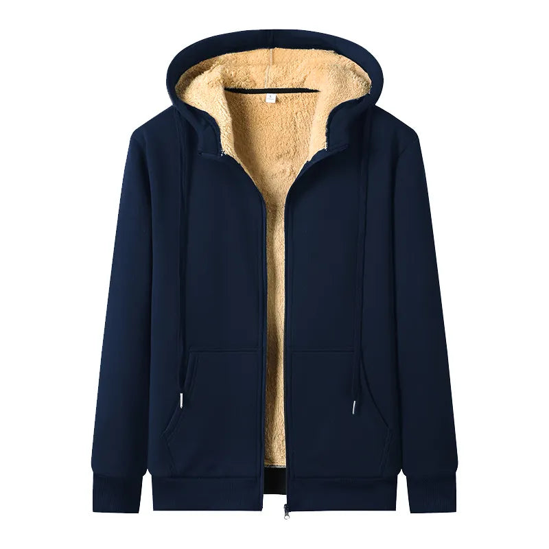 Plus-Size Cozy Lambskin Hooded Jacket for Winter - Warm & Stylish Outerwear