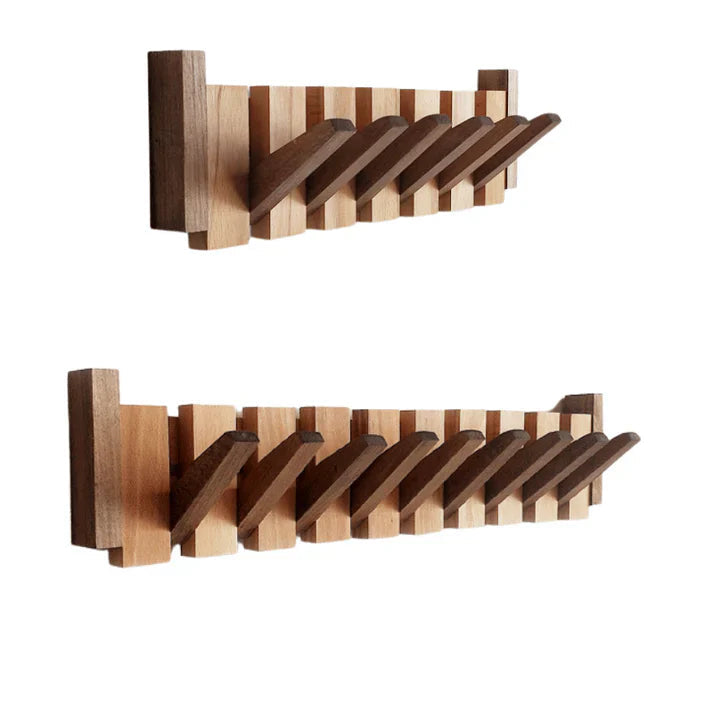 Elegant Musical Design Wooden Wall Coat Rack - Durable & Stylish Storage Solution