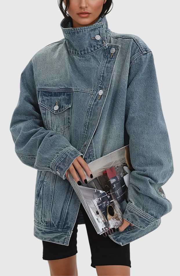 Enhanced Product Title: Bella™ Artistic Denim Jacket - Unique Designer Style for Creative Fashion Lovers

This title includes relevant keywords while maintaining clarity and appeal for potential buyers.