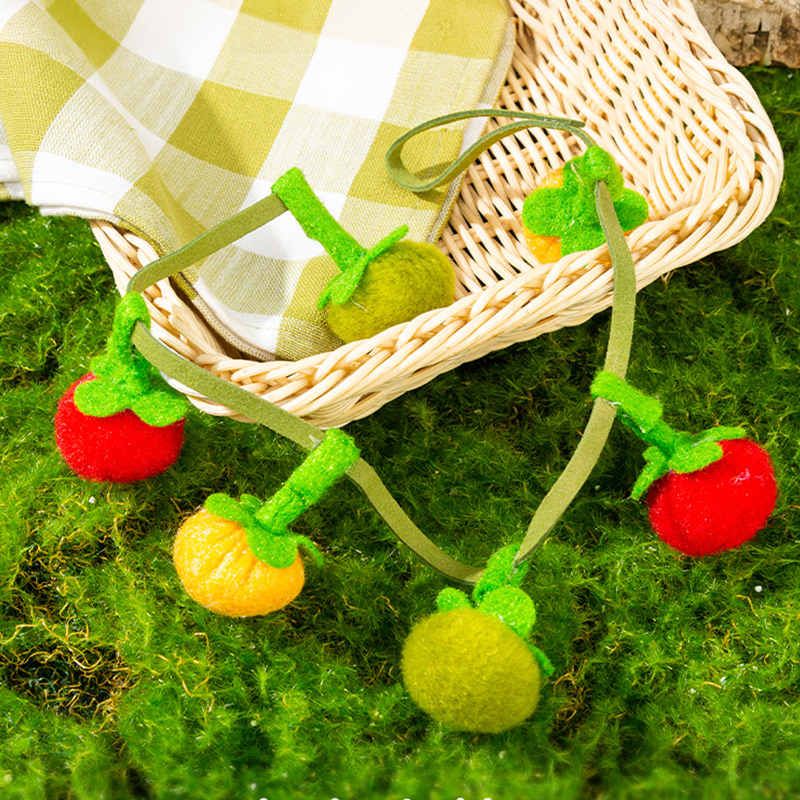 Catnip Cat Toy String – Plush Fruits, Jingle Bells & 48cm Interactive Wand