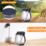 Solar LED Flame Lantern – Realistic Flame Effect, Dusk Sensor & USB Backup