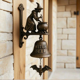 Cast Iron Witch Halloween Door Bell - Antique Bronze Finish
