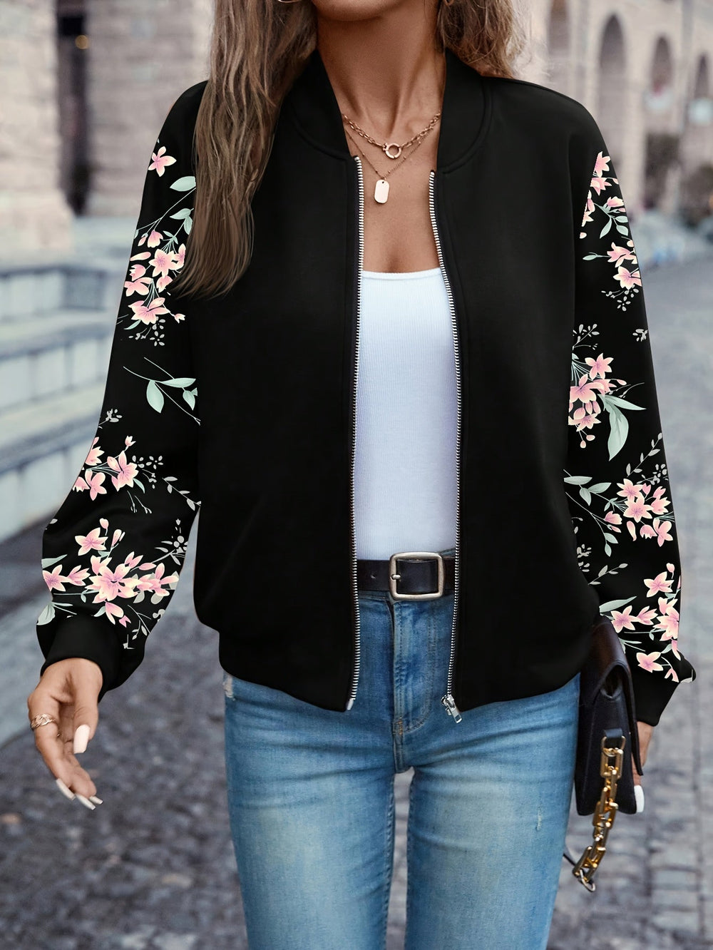 Thea™ Floral Print Jacket - Trendy Women's Outerwear for Stylish Spring & Summer Looks