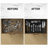 Optimized Product Title: **Verstellbarer Besteck-Schubladenorganizer – Ausziehbar 33–57 cm für optimale Küchenorganisation** 

This title includes relevant keywords and emphasizes the product's features for better visibility in Google Shopping.