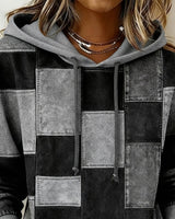 Stylish Long Sleeve Checkered Hoodie for Men & Women - Comfortable & Trendy Casual Wear