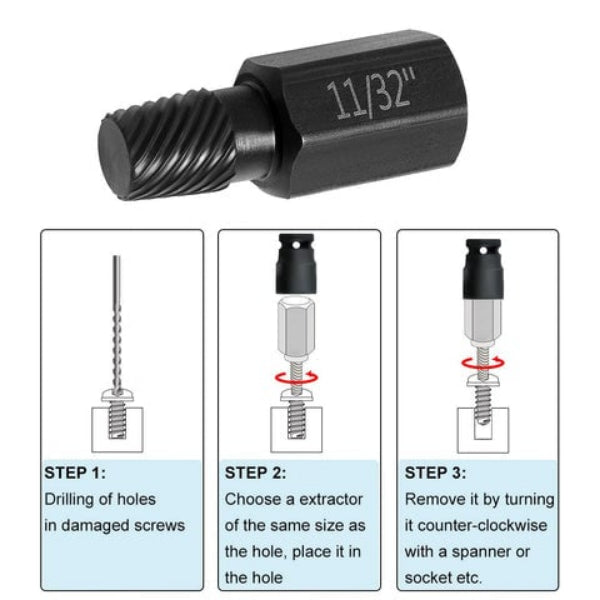 20-Piece Screw Extractor Set – Left-Hand Thread, Removes Stripped & Damaged Screws
