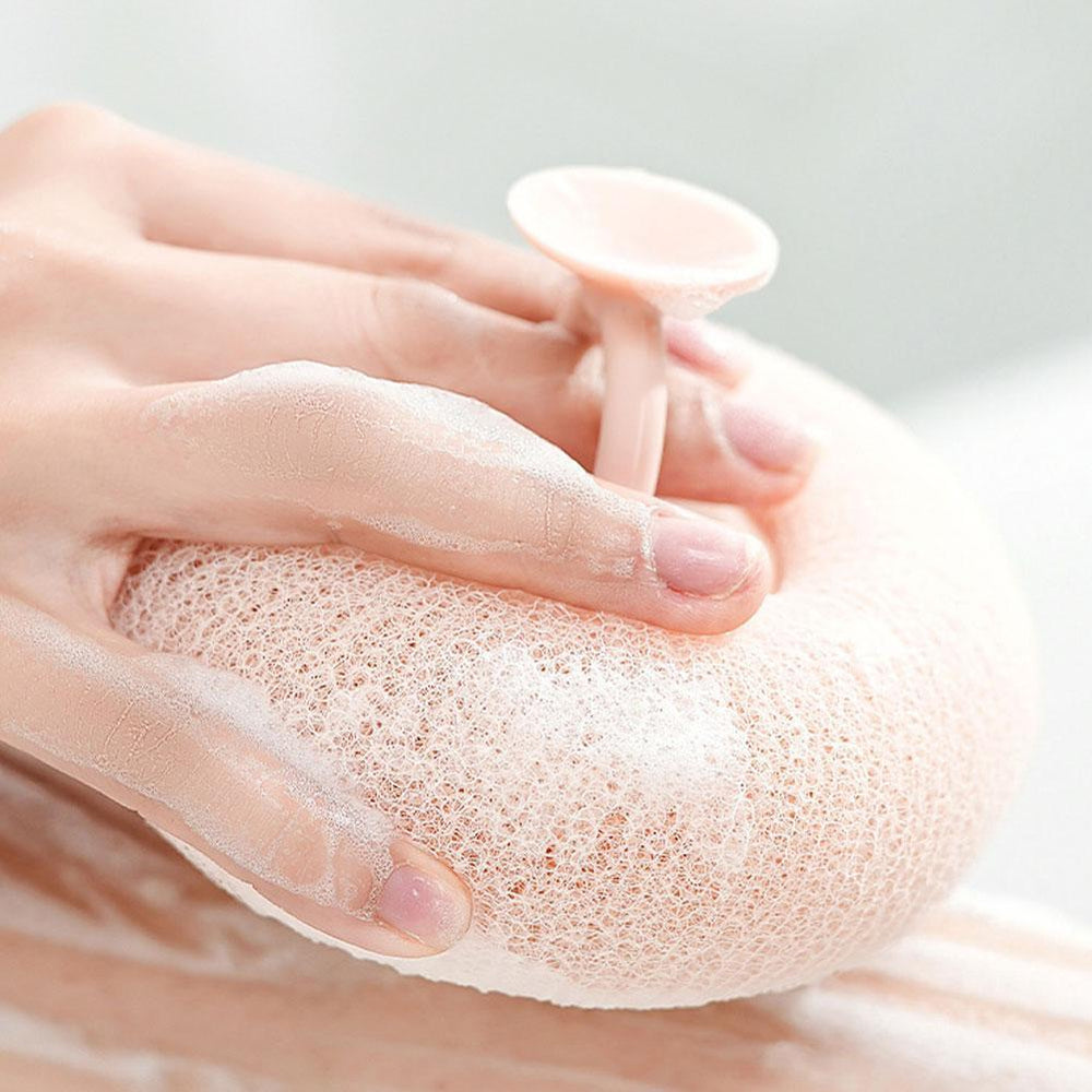 Shower Body Sponge – Massage Nubs, Ergonomic Ring Handle & Rich Lather