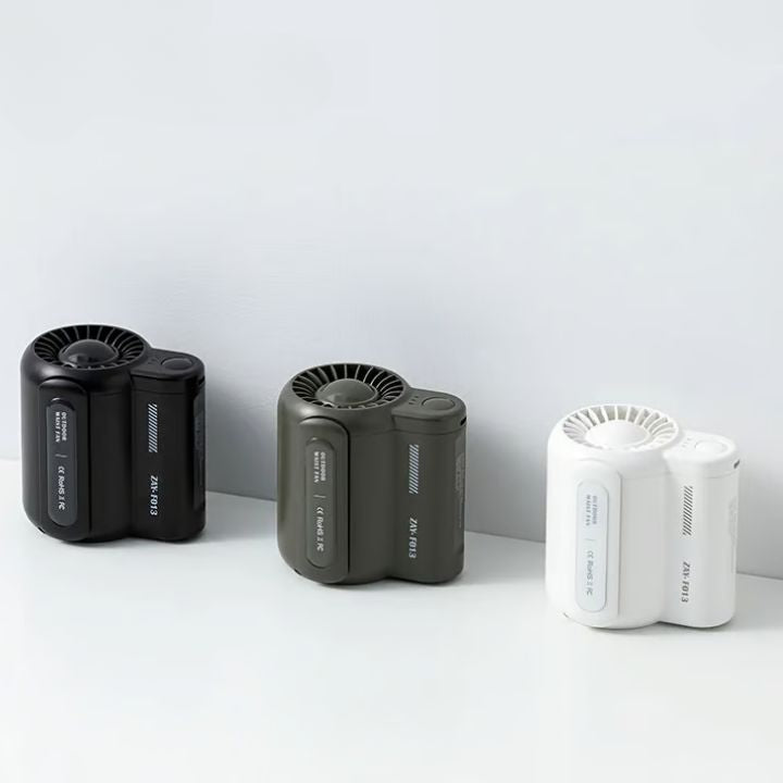 Portable Belt Clip Fan – Bladeless, 3 Speeds & 8-Hour Battery