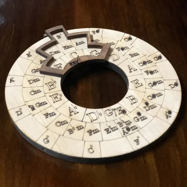 Wooden Chord Wheel – Music Theory Aid for Piano, Guitar & Keyboard