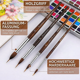 Detail Paint Brush Set – Wood Handle, Fine Synthetic Tips & 4 or 6 Pieces