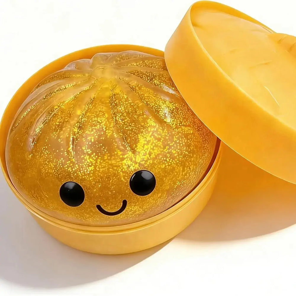 Baozi Dumpling Squeeze Toy – Soft Squishy, Steamer Basket Case & 10 Colors
