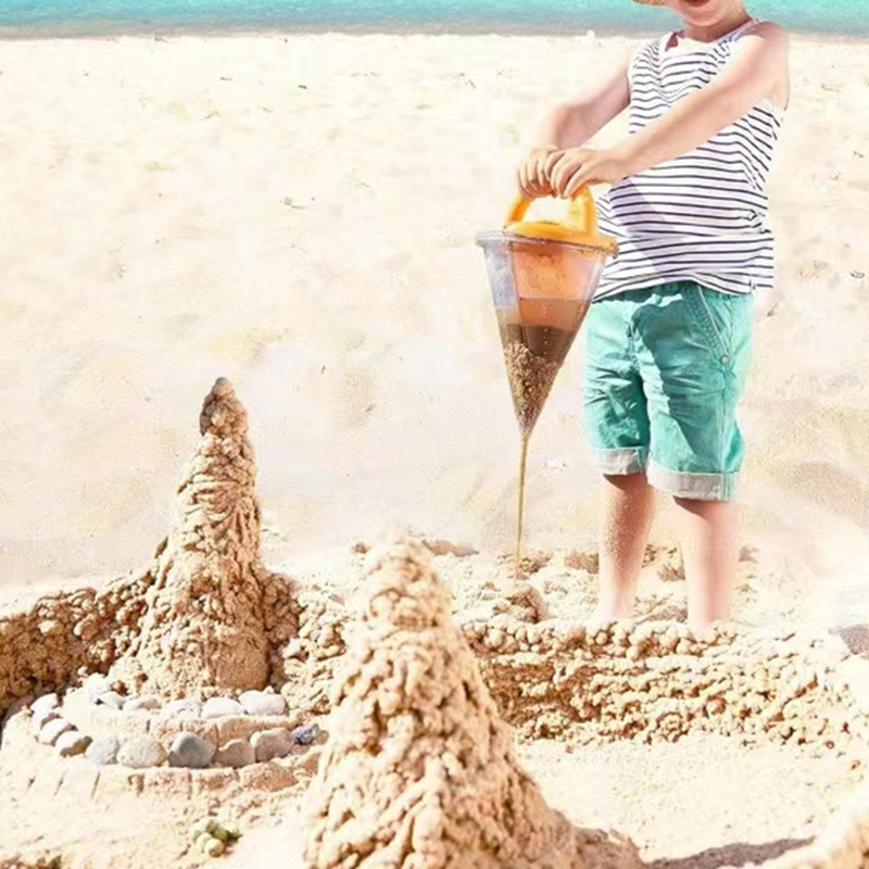 Kids' Conical Sand Castle Mold – Foldable Design, Ergonomic Handle & Non-Toxic Plastic