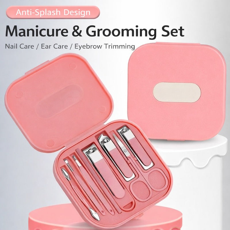 Stainless Steel Manicure Set – 6 Tools, 0.02mm Blade & Travel Case
