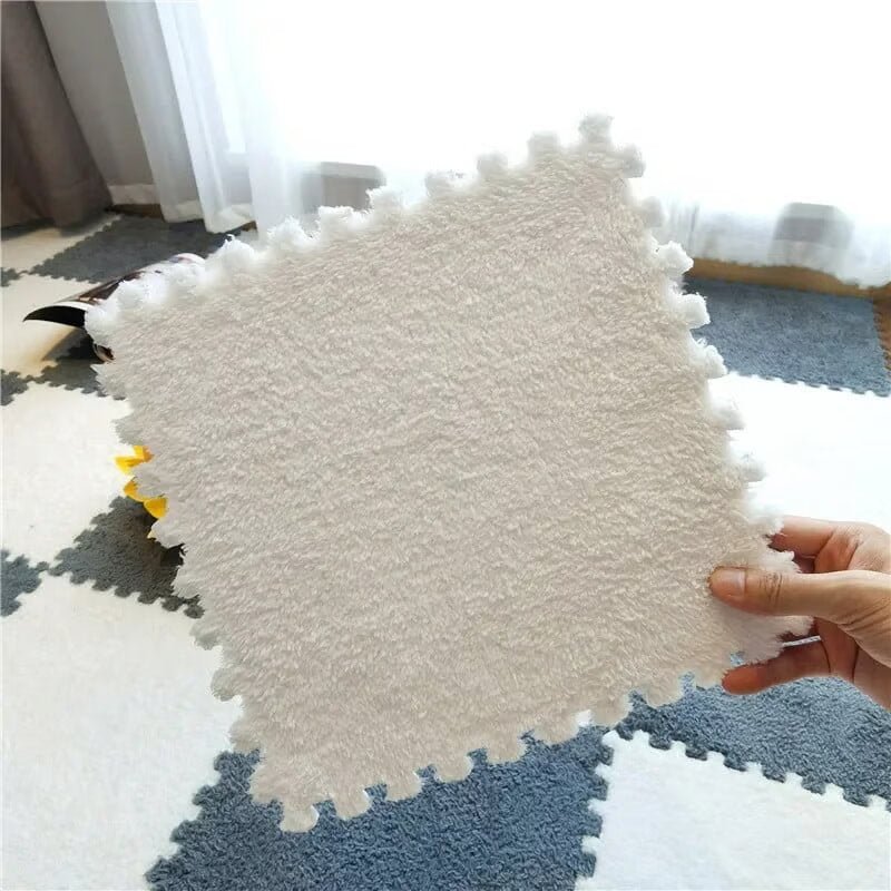 Plush Puzzle Rug Tiles – Foam, 30×30cm & Non-Slip Interlocking