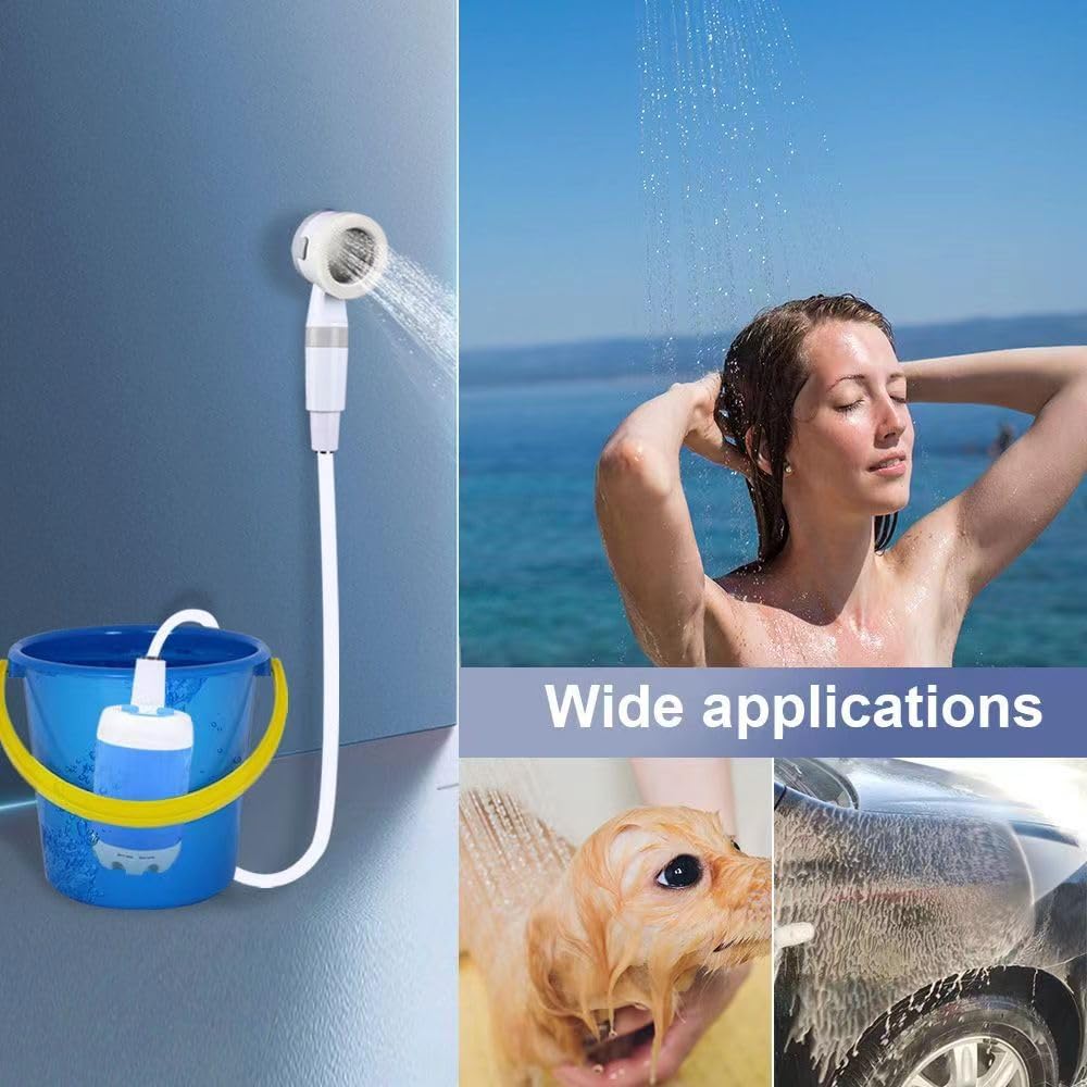 Optimized Product Title: **Tragbare Akku-Outdoor-Dusche – Ideal für Camping, Reisen und Strand** 

This title includes relevant keywords and phrases that potential customers might search for, while also highlighting the product's key features and uses.