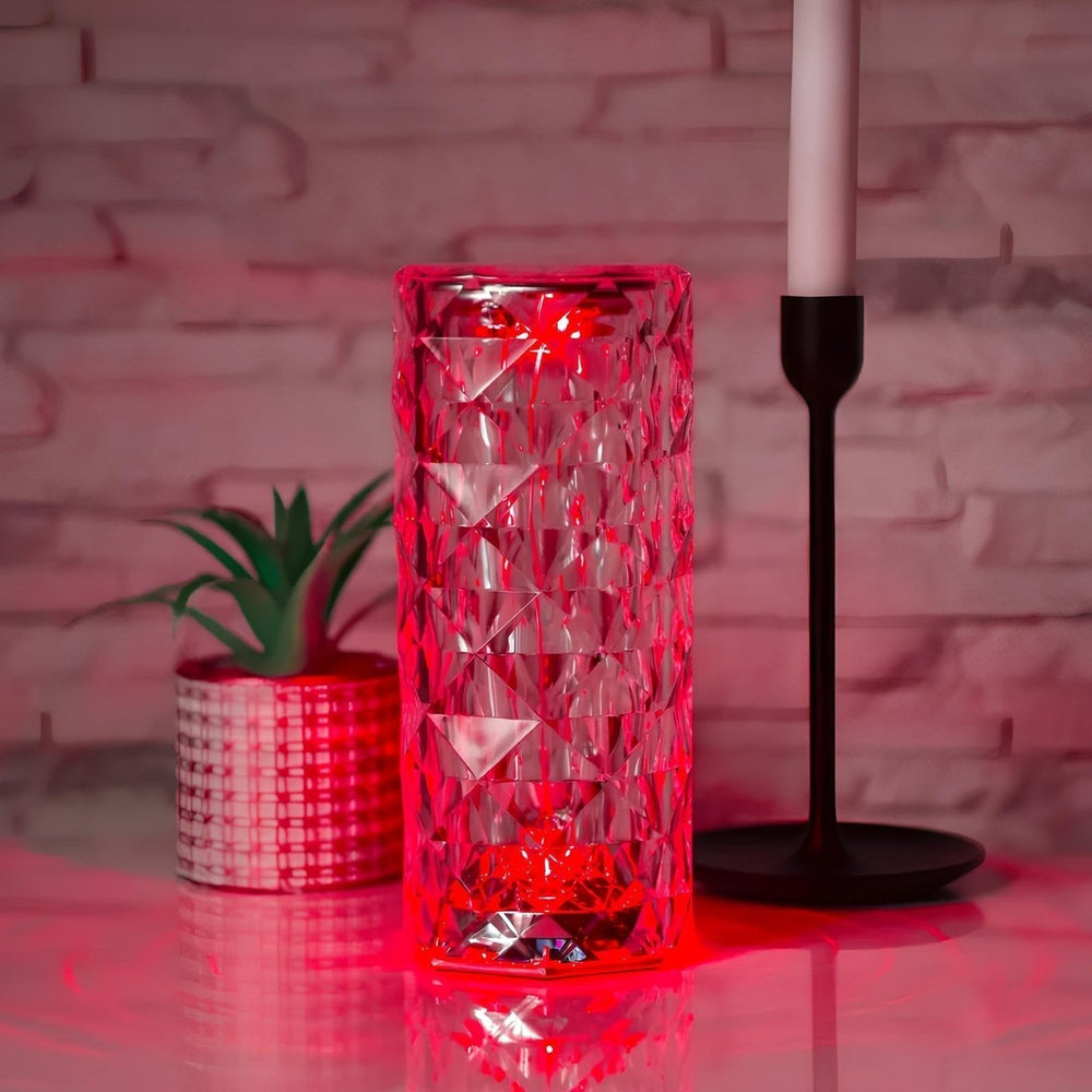 Crystal LED Touch Lamp – 16 Colors, USB-C Rechargeable & Remote Control