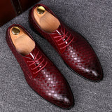 Casper leather lace-up shoes - Burgundy