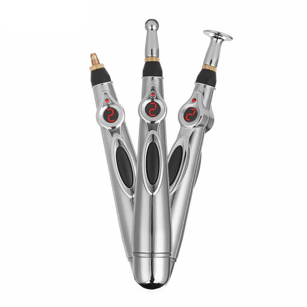 Optimized Product Title: **Elektrischer Akupressur-Stift mit 3 Aufsätzen – 9 Intensitätsstufen, schmerzfrei ohne Nadeln für effektive Schmerztherapie**