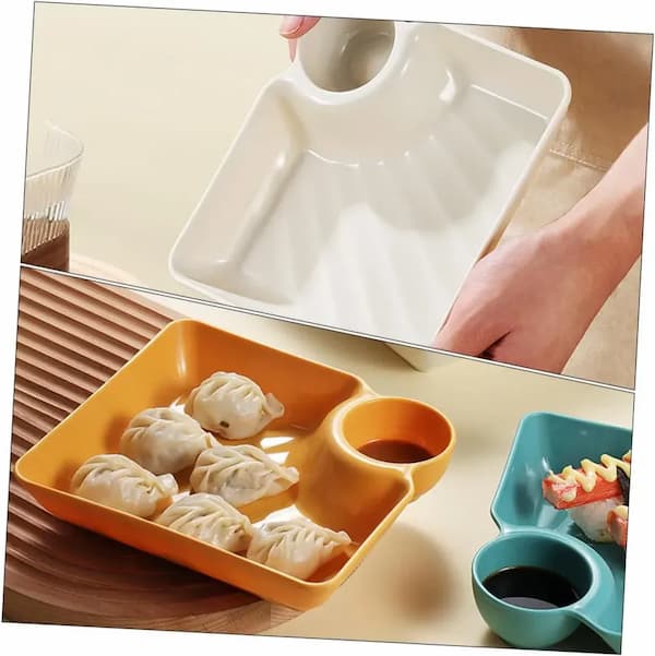 Serving Platter with Sauce Compartment – 25cm, Food-Grade & Dishwasher Safe