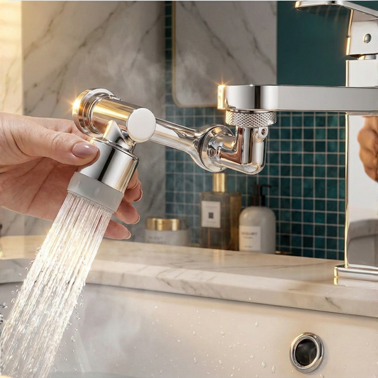 1080° Swivel Faucet Aerator – 2 Spray Modes, Splash-Free & Universal Fit