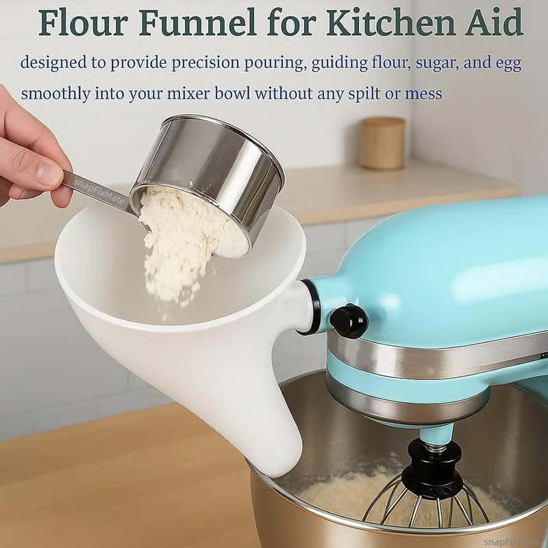 Optimized Product Title: "Mehl-Trichter für Küchenmaschinen – Spill-Free Design für müheloses Backen" 

This title includes relevant keywords while emphasizing the product's benefits, making it more appealing for Google Shopping.