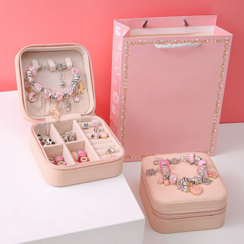 Kids DIY Bracelet Making Kit – 60+ Beads, Charms & 3 Bracelets