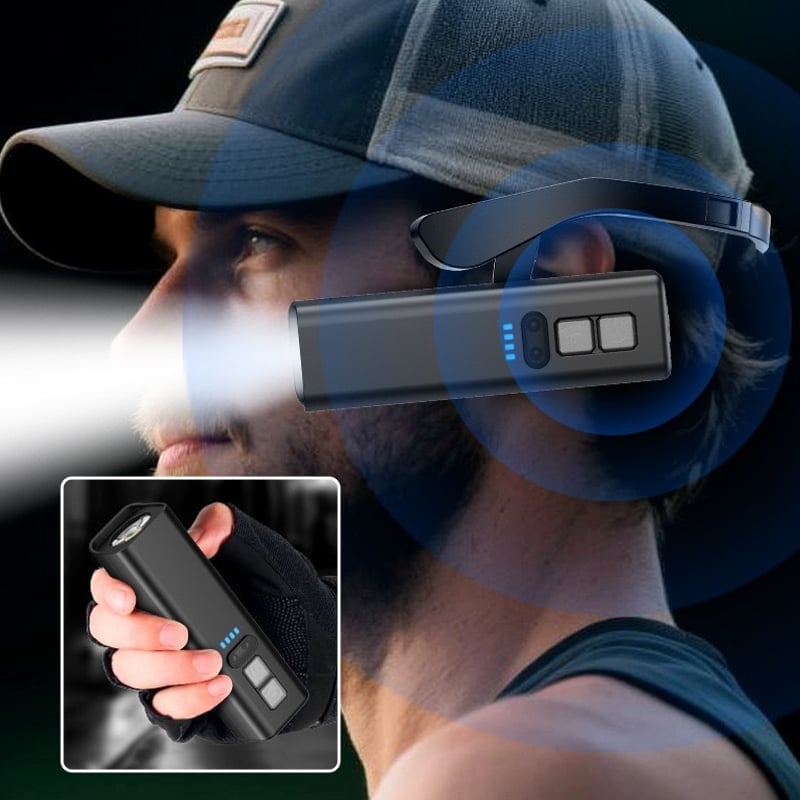 Gesture-Control LED Ear-Hook Headlamp – 1000mAh, USB-C Rechargeable & Water-Resistant