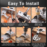 Door Hinge Drill Jig – Stainless Steel, Adjustable Edge Guide for 1-3cm Boards