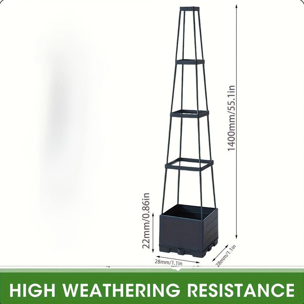 Self-Watering Planter Box with Trellis – Weatherproof, Drainage, Anthracite