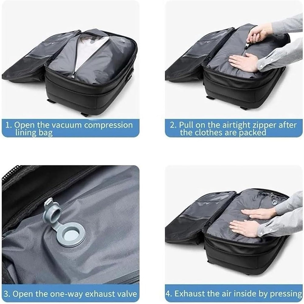 Expandable Anti-Theft Compression Travel Backpack with Wet Compartment - Perfect for Secure Travel & Outdoor Adventures