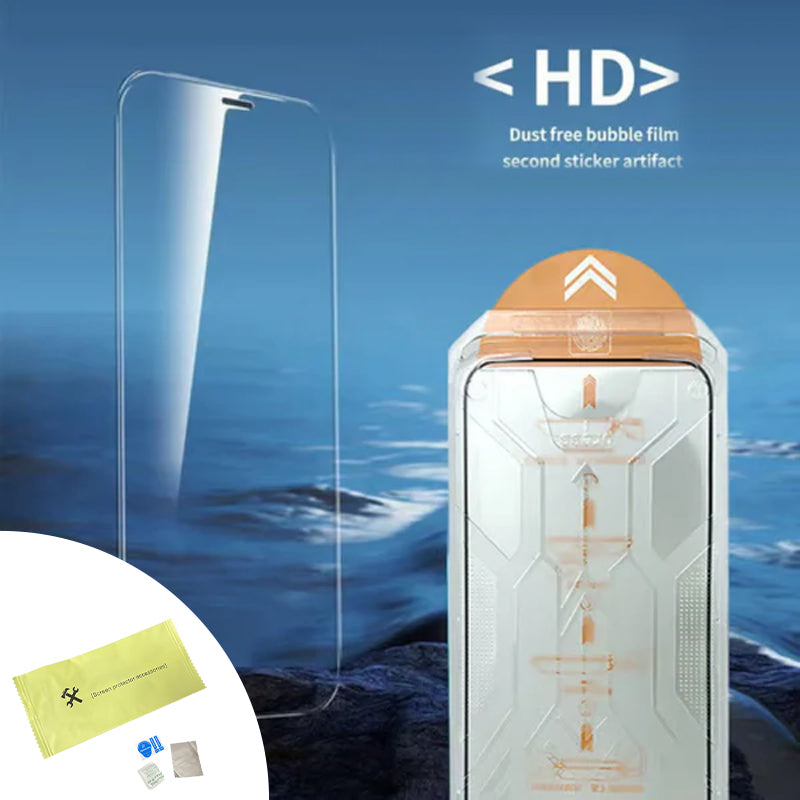iPhone Tempered Glass Screen Protector – Dust-Free Install, Face ID Compatible & Oleophobic Coating