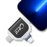 4-in-1 Memory Card Reader – USB, USB-C, Micro-USB & Lightning, SD & MicroSD