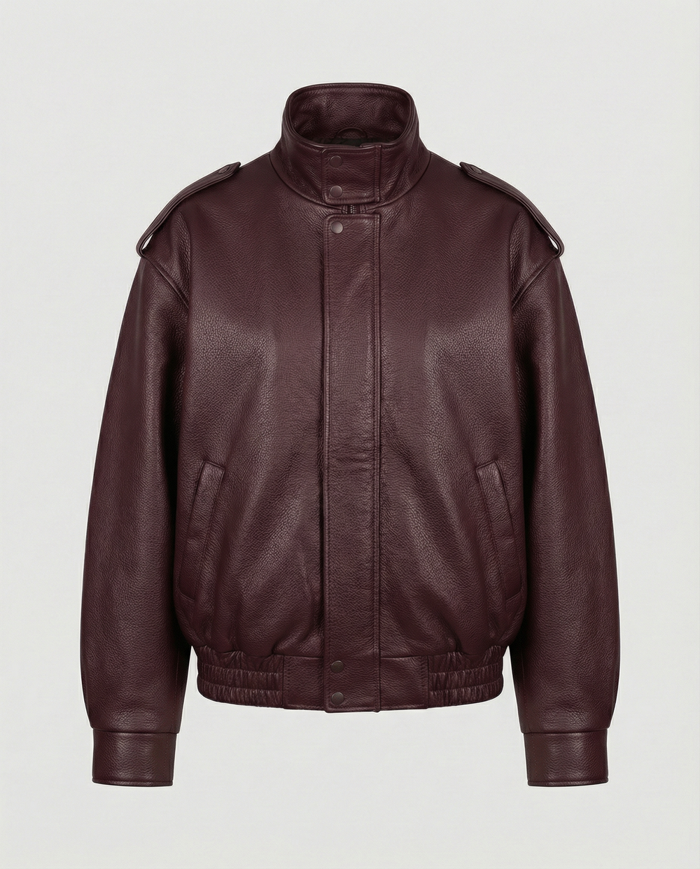 Women's notch lapel leather jacket, view 6