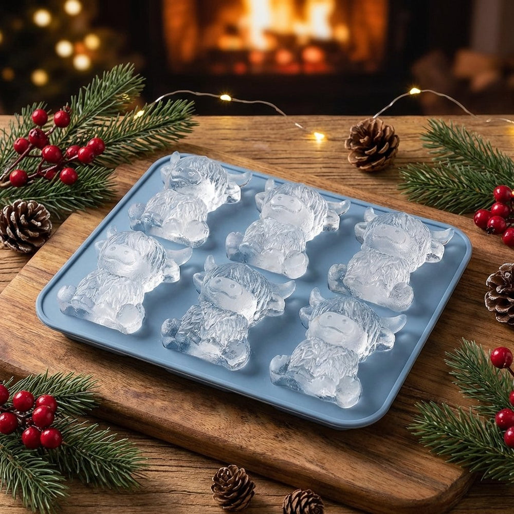 Highland Cow Ice Cube Tray – Silicone, 6 Cavities & BPA-Free