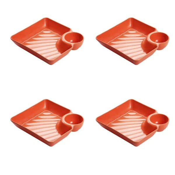 Serving Platter with Sauce Compartment – 25cm, Food-Grade & Dishwasher Safe