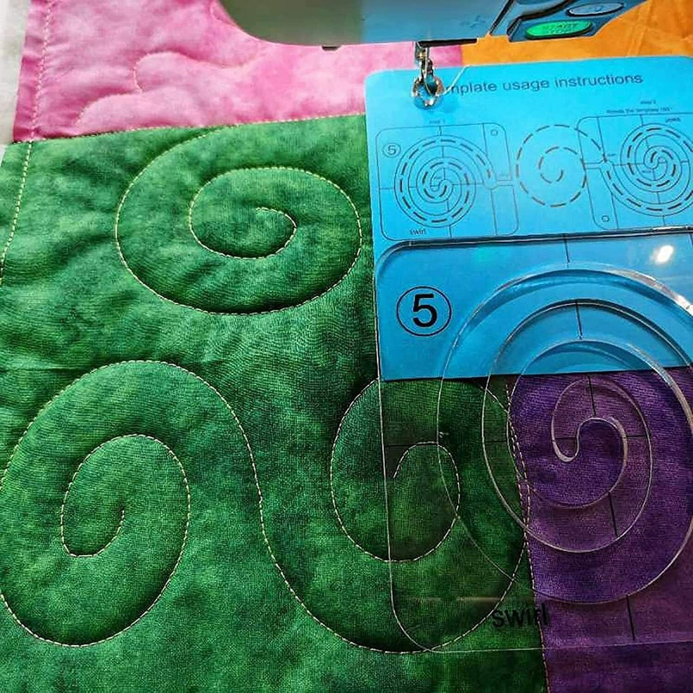 Free-Motion Quilting Stencil Set – 11 Acrylic Templates & Machine Guide