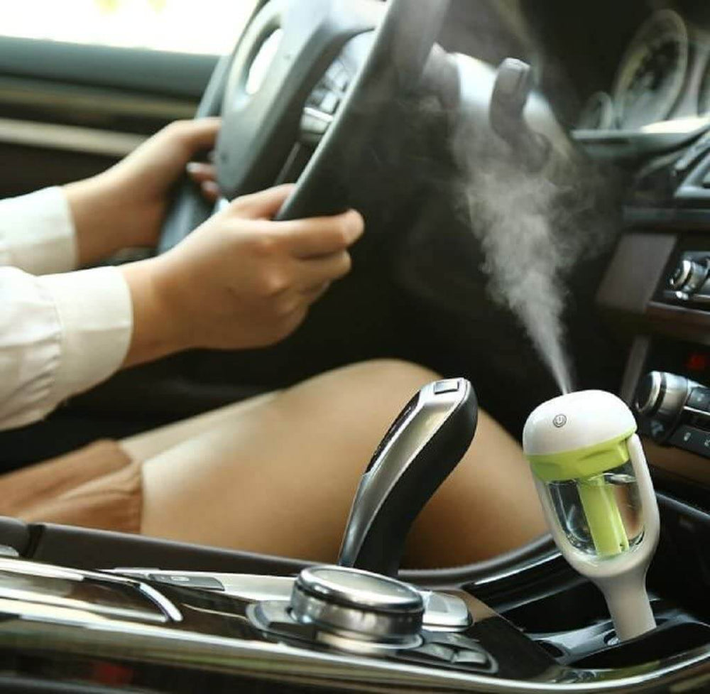 Car Humidifier with Aromatherapy – Ultrasonic, 2h Timer & 12V Cigarette Lighter
