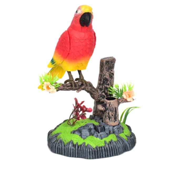 Sound-Activated Electronic Parrot – Flapping Wings, Chirping Sound & Weatherproof Design