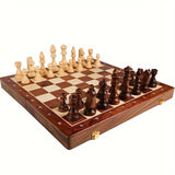 Premium Foldable Walnut Chess Set | Hand-Carved Wooden Pieces & Elegant Board Design