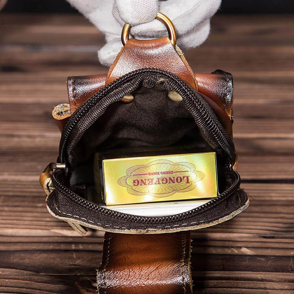 Premium Genuine Leather Men's Waist Pack - Stylish & Durable Fanny Pack for Everyday Use
