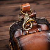 Premium Genuine Leather Men's Waist Pack - Stylish & Durable Fanny Pack for Everyday Use