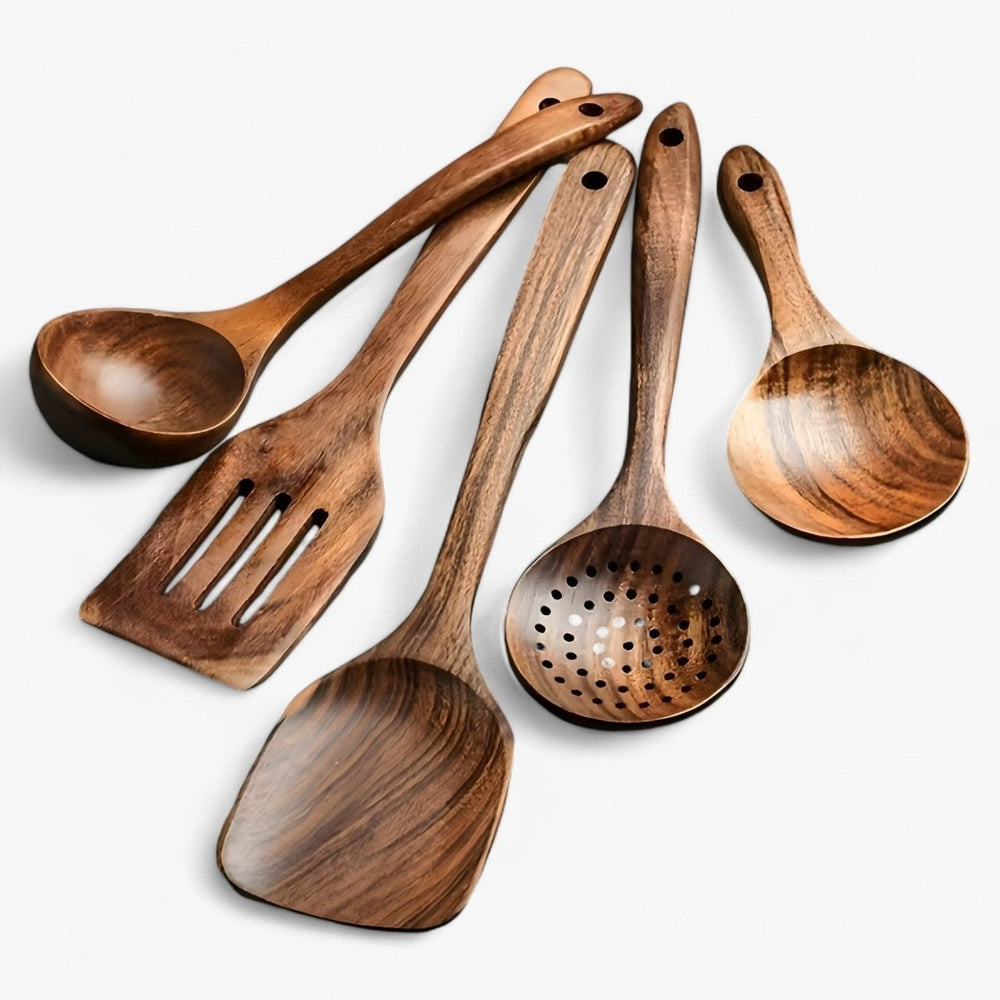 11-Piece Heat-Resistant Wood Kitchen Utensil Set - WoodChef