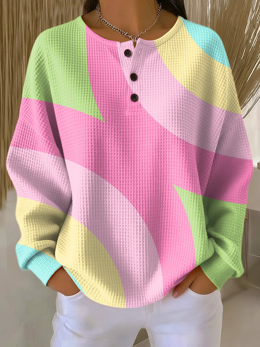 Vera Women's Pullover - Abstract Geometric Pattern Sweater for Stylish Comfort